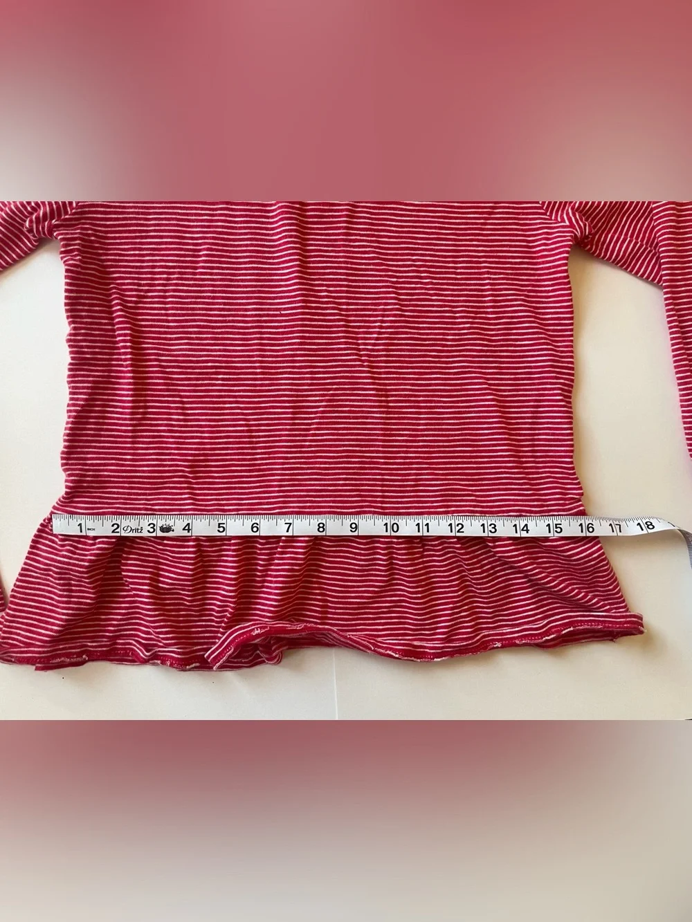 J. Crew Preppy Red and White Stripe Long Sleeve Top